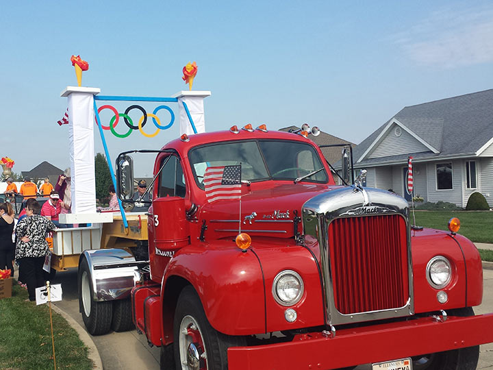 Centenary's olympic themed float at the Effingham Halloween Parade